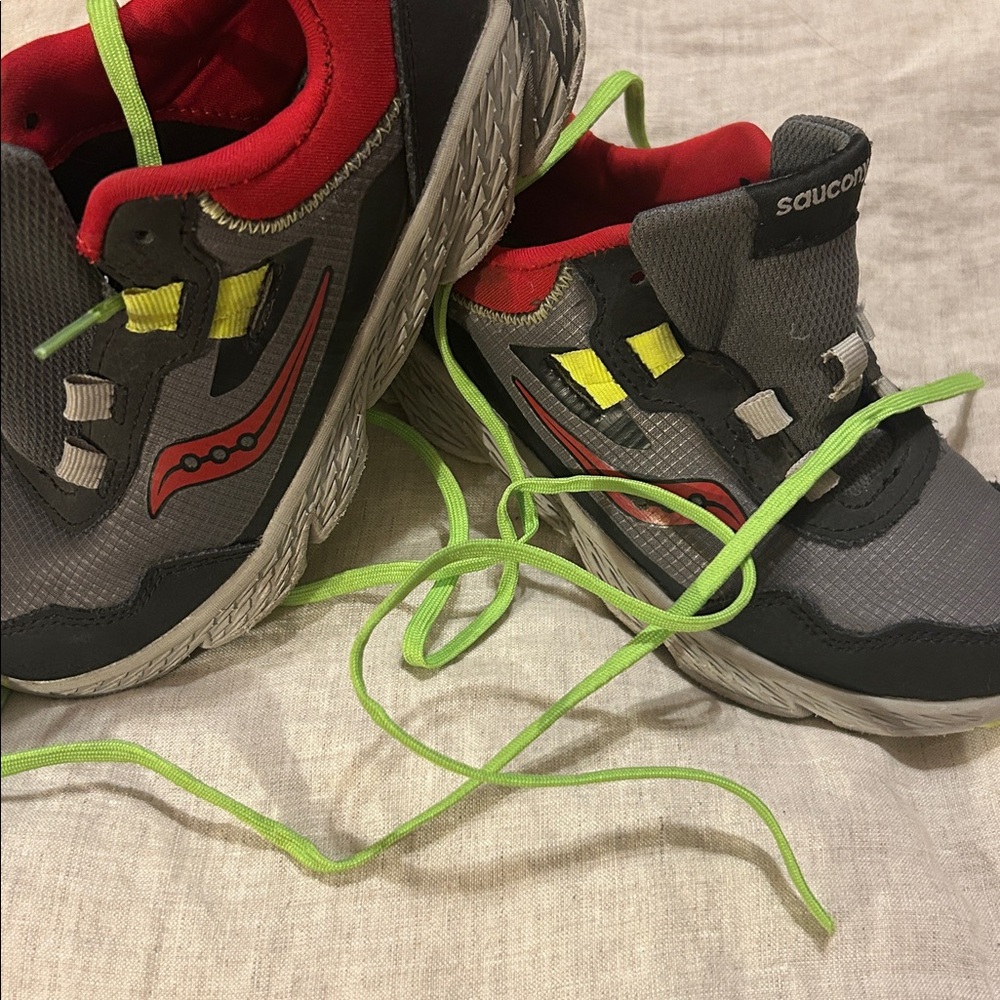Saucony Kids' Gray and Red Sneakers